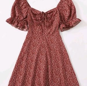 Drawstring Milkmaid Dress